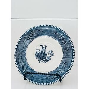 Currier and Ives Blue by ROYAL (USA) Saucer for Flat Cup- set of 2